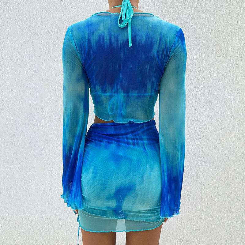 Nsangu Sexy Two Piece Set Blue - Summer Vacation Clothing Women recension och pris