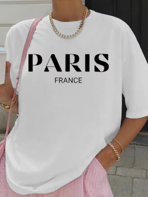 Women'S Casual Short-Sleeve Cr - Summer Clothing In Paris recension och pris