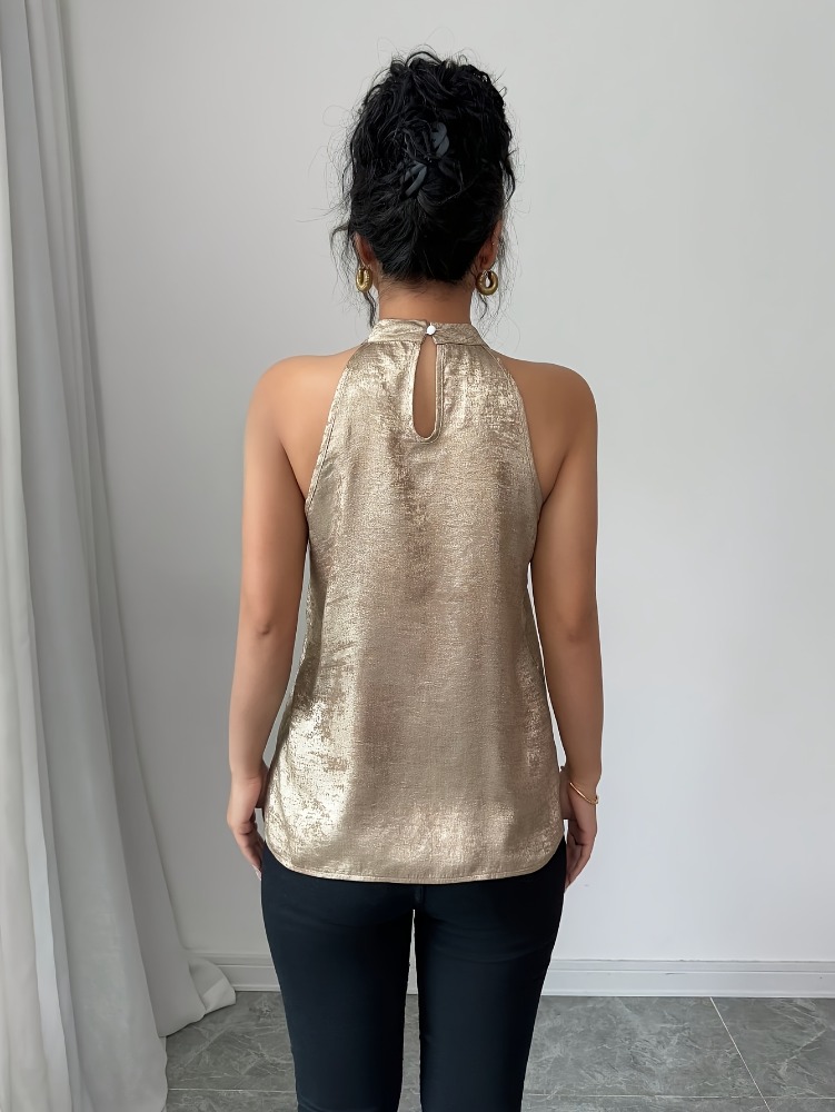 Champagne Golden Shiny Glossy  - Off Shoulder Blouse recension och pris