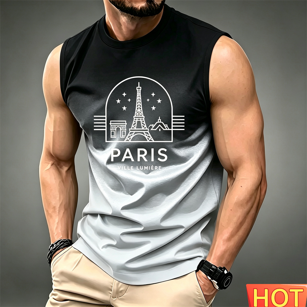 Summer Men's gradient sleevele - Summer Clothing In Paris recension och pris