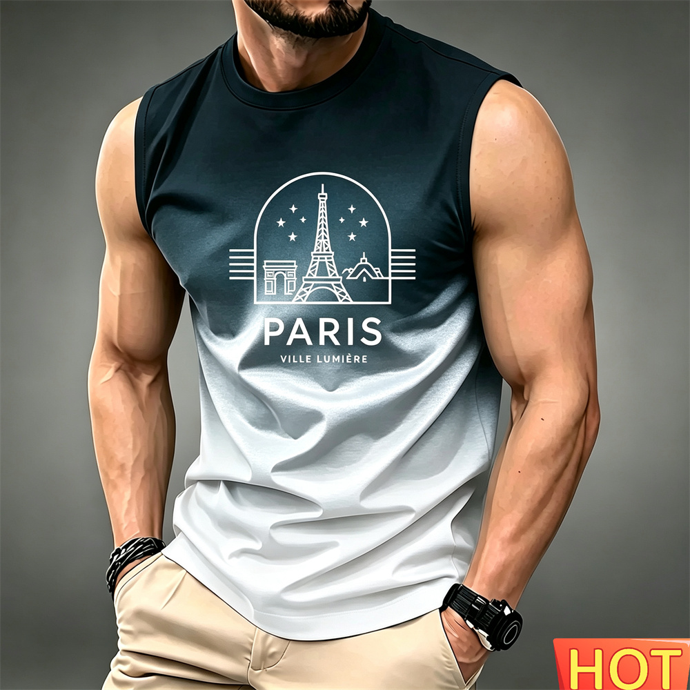 Summer Men's gradient sleevele - Summer Clothing In Paris recension och pris