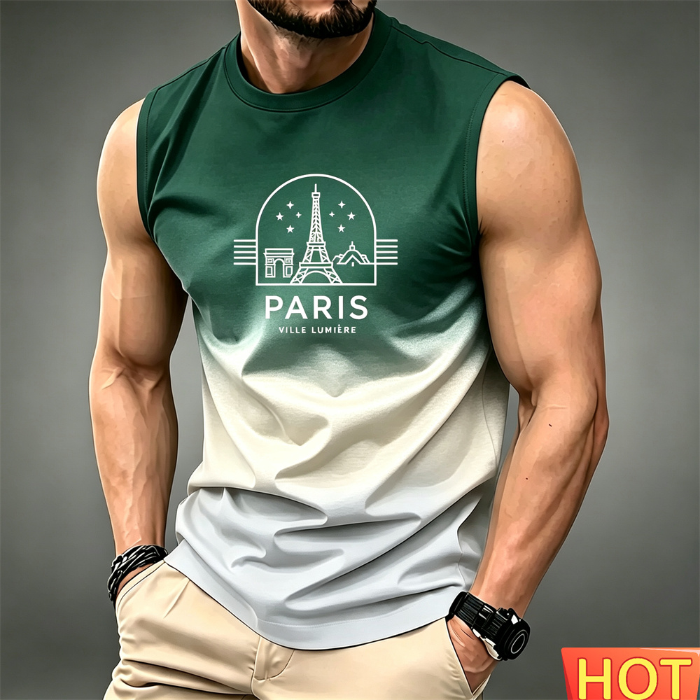Summer Men's gradient sleevele - Summer Clothing In Paris recension och pris