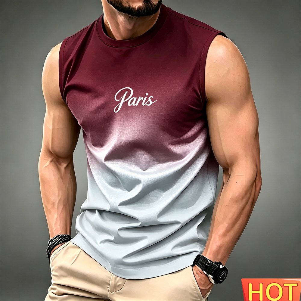Summer Men's gradient sleevele - Summer Clothing In Paris recension och pris