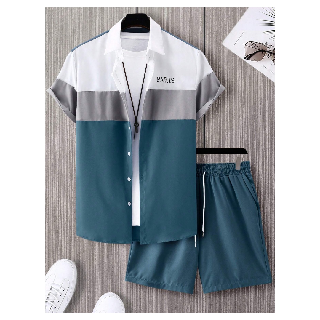 Men's Fashion Suit Blue And Wh - Summer Clothing Men Fashion recension och pris