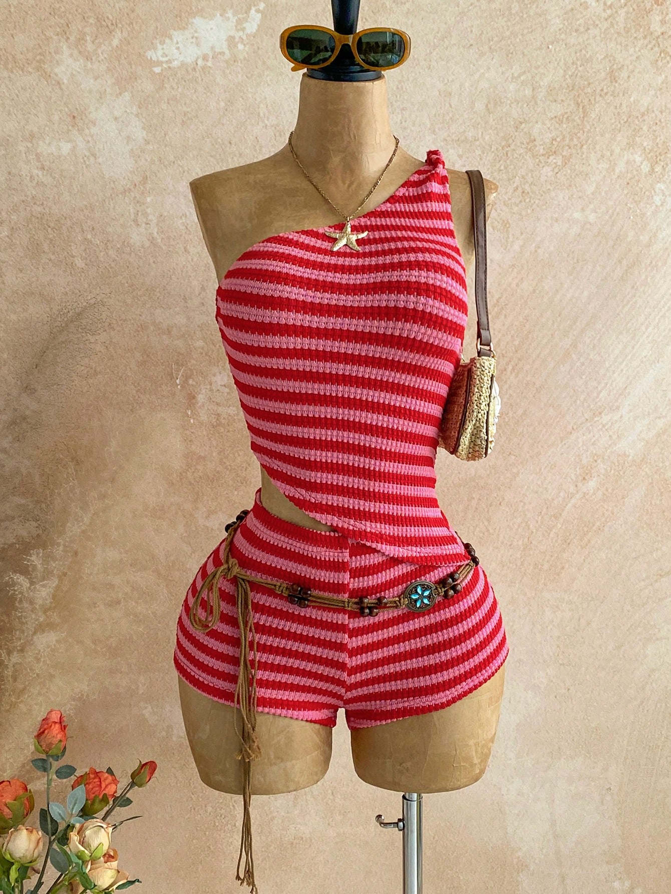 Women's Pink Striped Bohemian  - Summer Vacation Clothing Women recension och pris